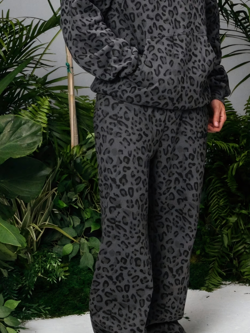 Charcoal Leopard Print Cozy Joggers